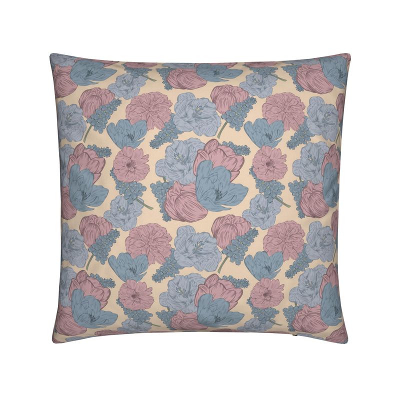 Blush & Sky Fluwelen Kussen | Dutch Bloom Collection | By C Studio