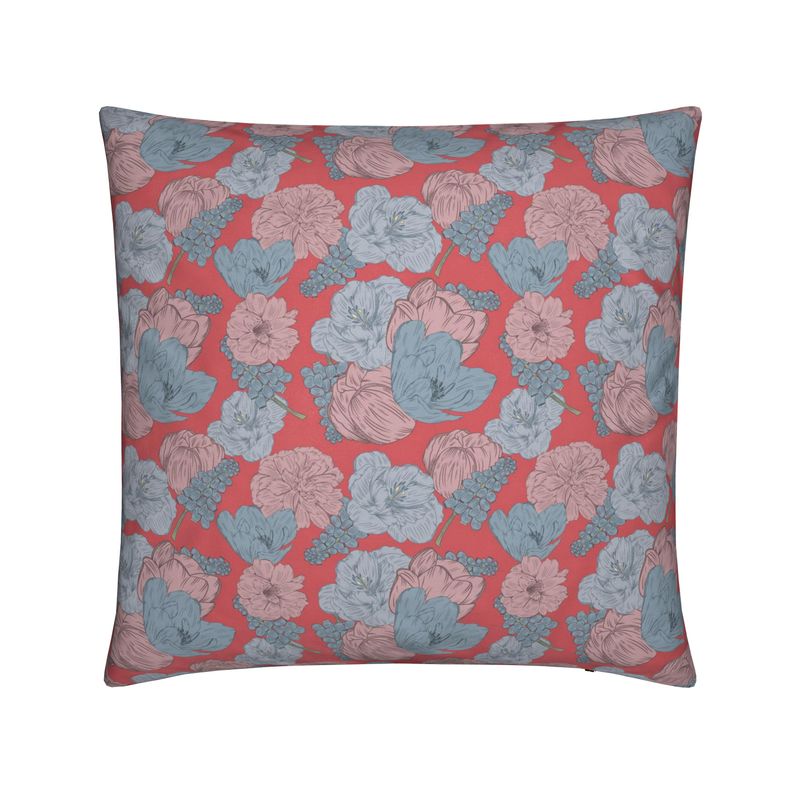 Blush & Sky Fluwelen Kussen | Dutch Bloom Collection | By C Studio