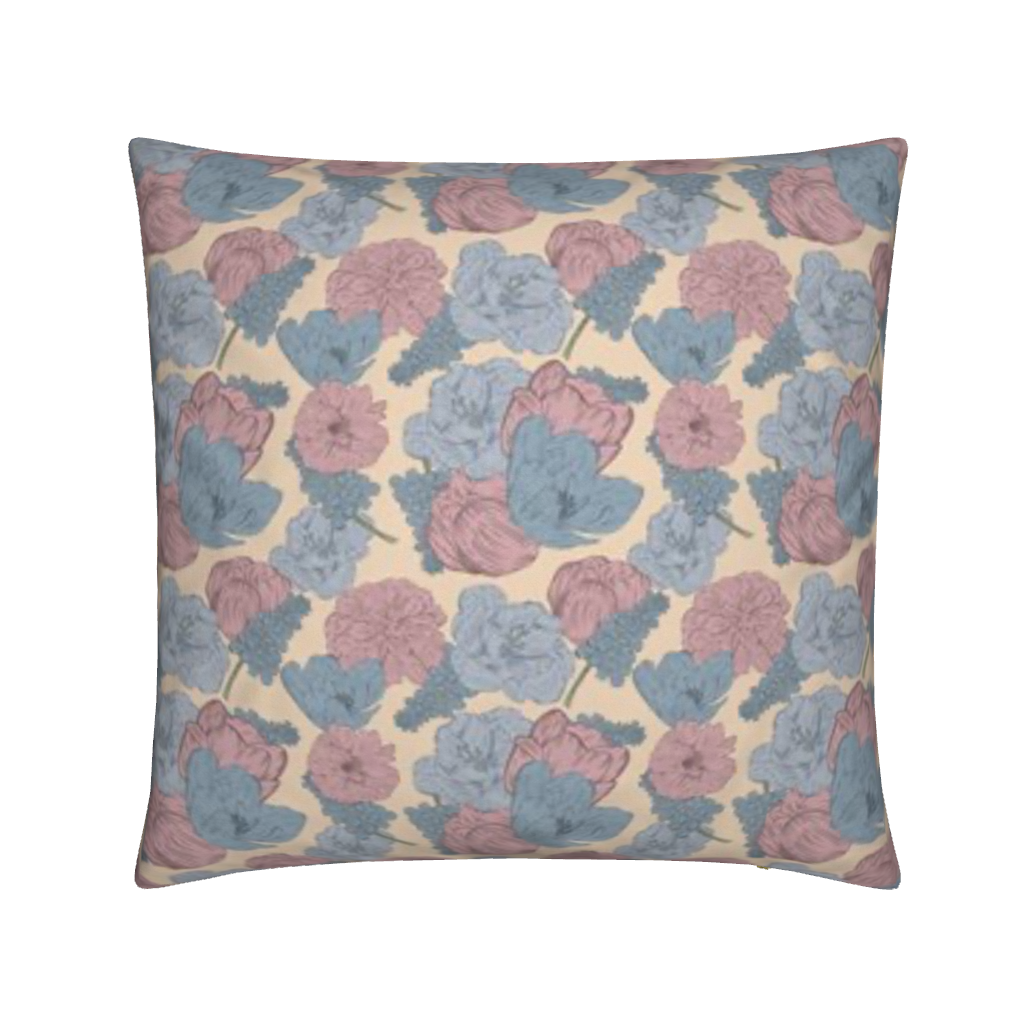 Blush & Sky Fluwelen Kussen | Dutch Bloom Collection | By C Studio