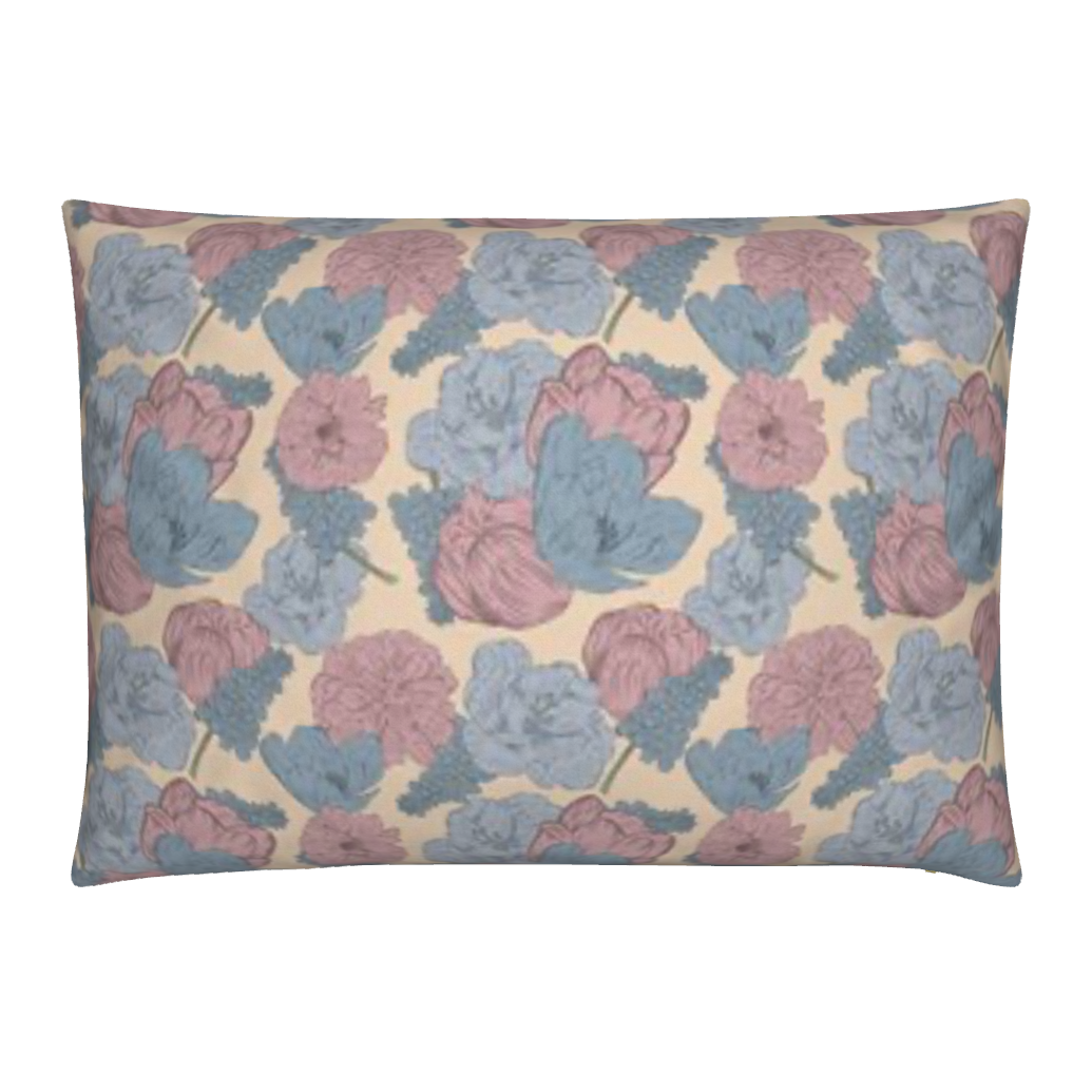 Blush & Sky Fluwelen Kussen | Dutch Bloom Collection | By C Studio
