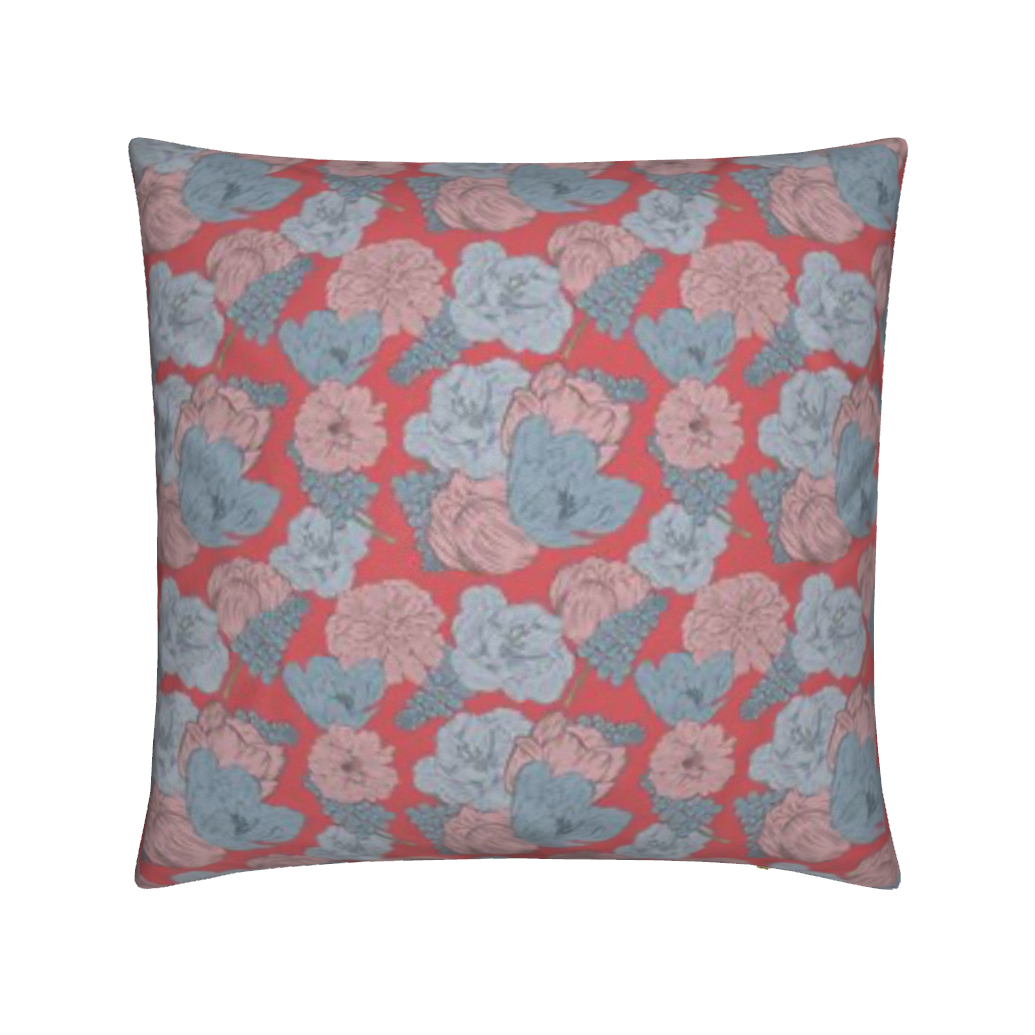 Blush & Sky Fluwelen Kussen | Dutch Bloom Collection | By C Studio
