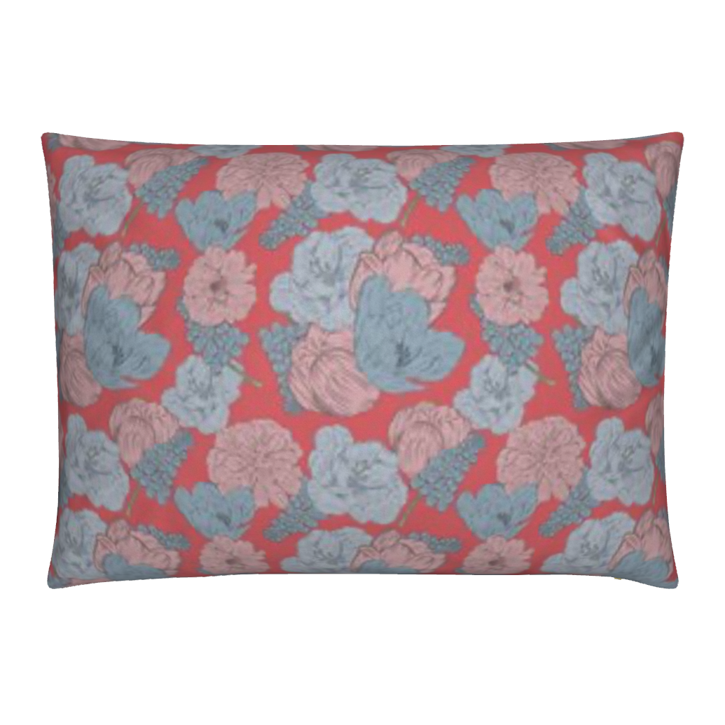 Blush & Sky Fluwelen Kussen | Dutch Bloom Collection | By C Studio